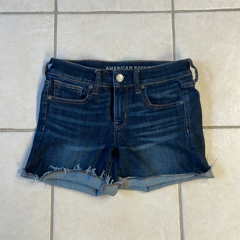 American Eagle 🦅 midi Stretch short , 4, dark wash